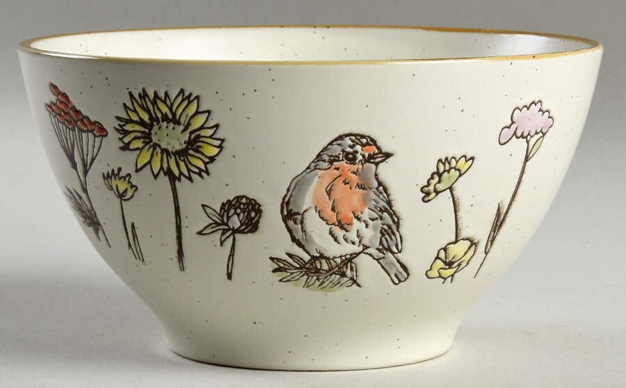 Wild Flower Bird Soup/Cereal Bowl by Spectrum-1