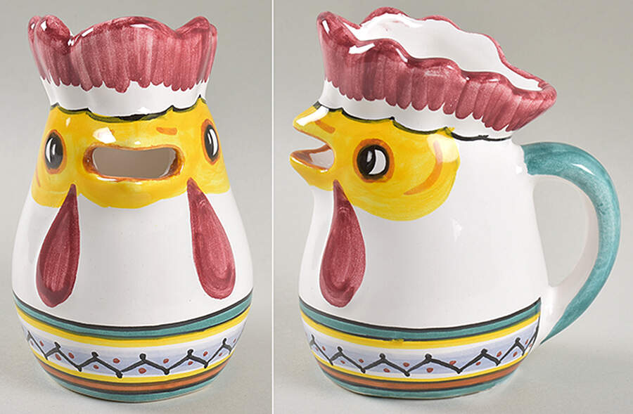 Ricco Deruta Rooster Creamer by Ceramiche Sberna-1