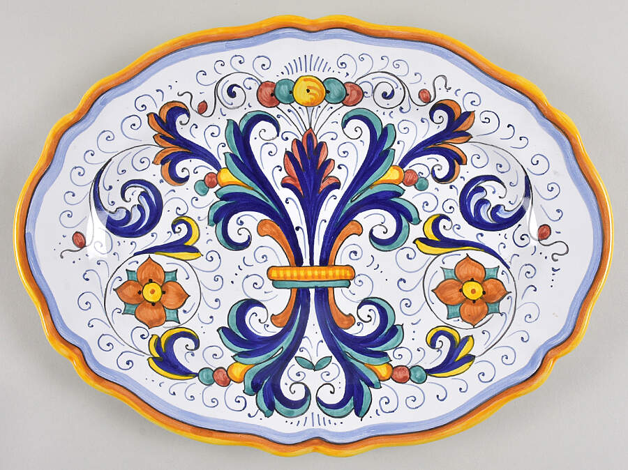 Ricco Deruta 13" Oval Serving Platter by Ceramiche Sberna-1