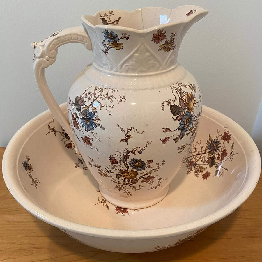 French Pattern Large Pitcher & Bowl Set by Smith, Ford & Jones-1