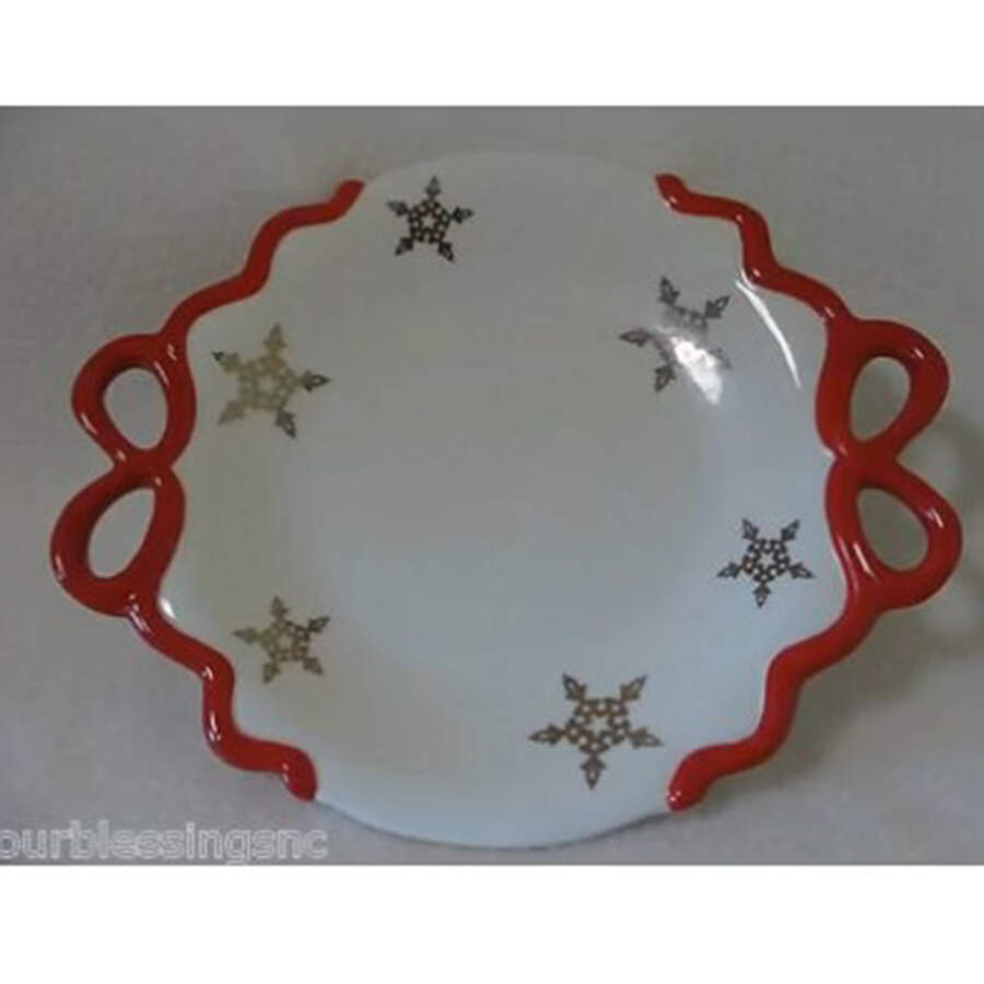Holiday Wrapping Handled Cake Plate by Studio Nova-1