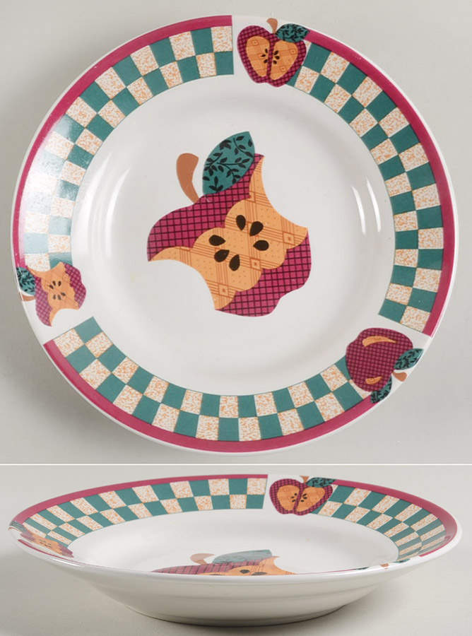 A Is For Apple Rim Soup Bowl by Tabletops Unlimited-1