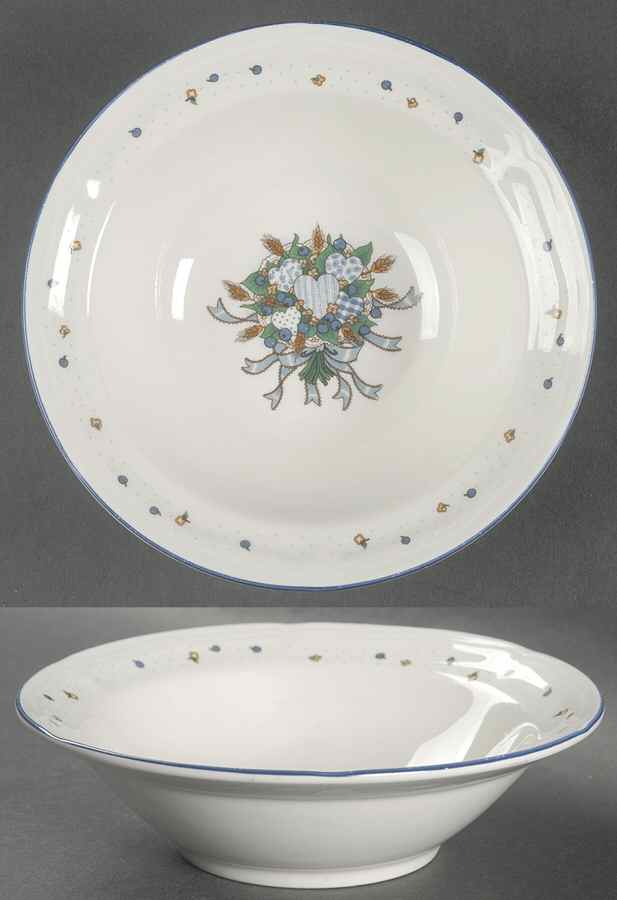 Blueberry Hearts Rim Cereal Bowl by Tabletops Unlimited-1