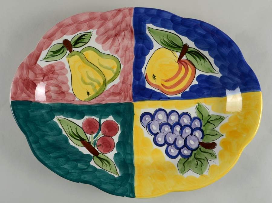 Fruita De Roma 19" Oval Serving Platter by Tabletops Unlimited-1