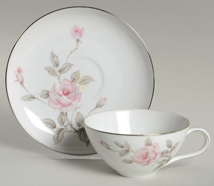Garland Flat Cup & Saucer Set by Three Castle-1
