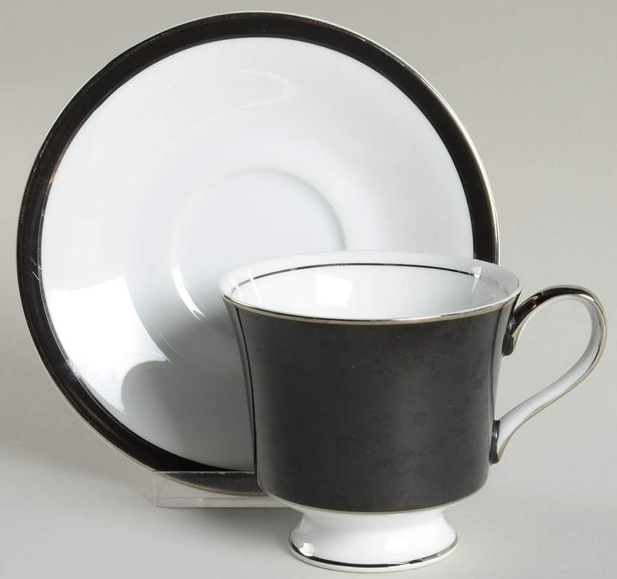 Midnight Footed Cup & Saucer Set by Townecraft-1