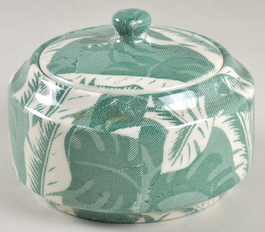 Palm Green Sugar Bowl & Lid by Tepco-1