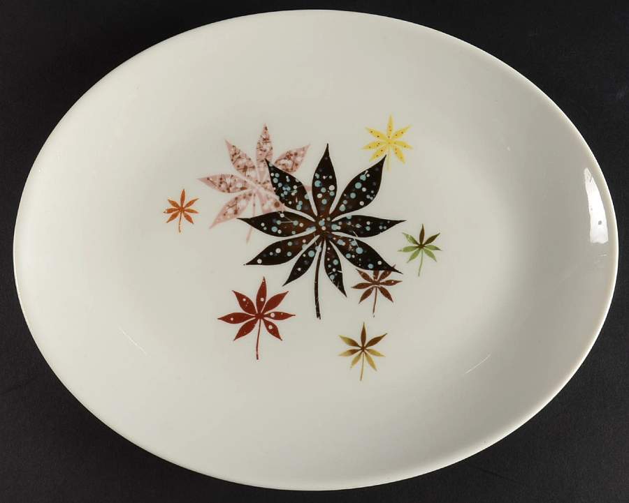 Calico Leaves 11" Oval Serving Platter by Peter Terris-1