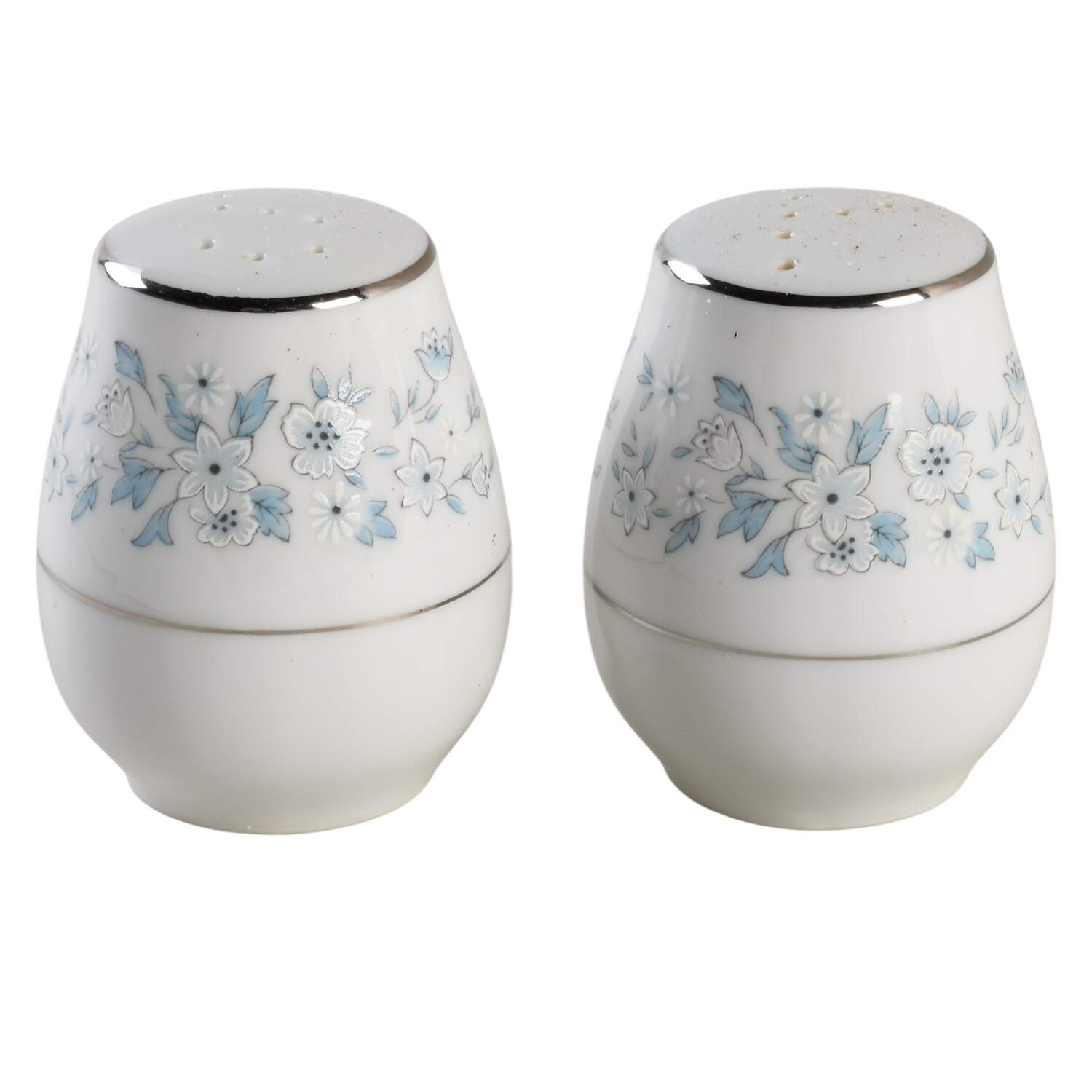 Brocade (Platinum Trim) Salt & Pepper Set by Towne House-1