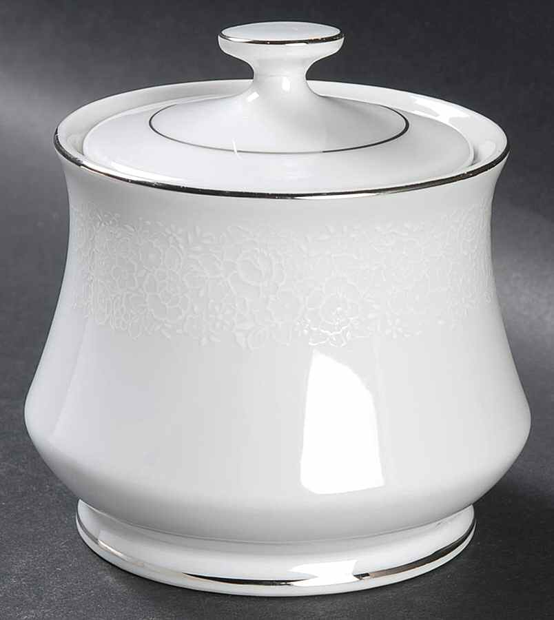 White Lace Sugar Bowl & Lid by Towne House-1