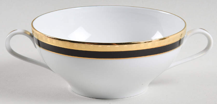 Black Band Flat Cream Soup Bowl by Tiffany-1