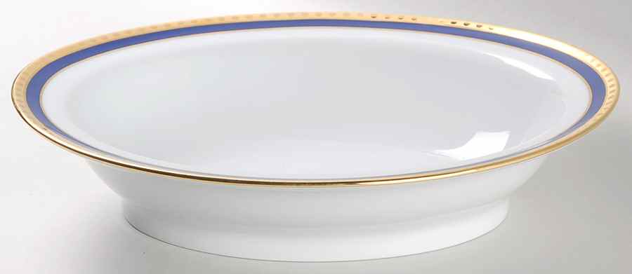 Blue Band 9" Oval Vegetable Bowl by Tiffany-1