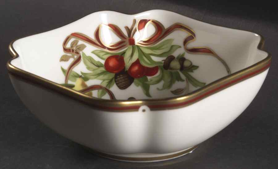 Tiffany Holiday (White Background, Japan) 5" Square Bowl by Tiffany-1