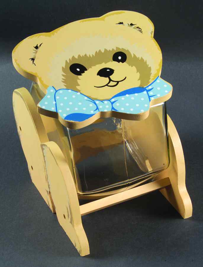 Country Bear Glassware Cookie Jar & Lid by Tienshan-1