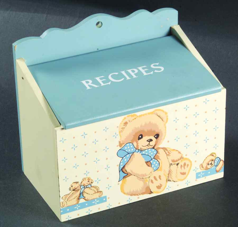 Country Bear Wood Recipe Box & Lid by Tienshan-1