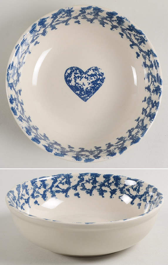 Sponge Blue (Animals or Hearts) Coupe Cereal Bowl by Tienshan-1