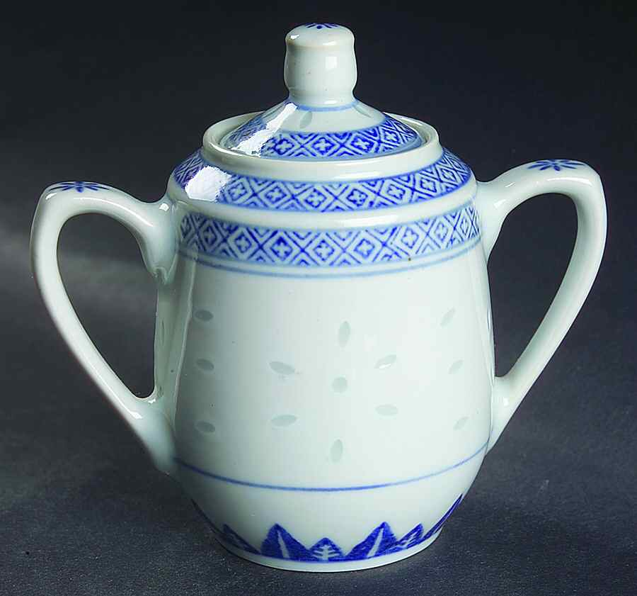 Rice Flower Mini Sugar Bowl & Lid by Tienshan-1