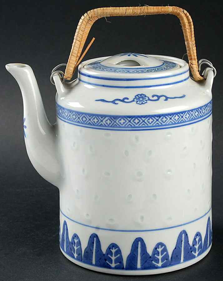 Rice Flower Teapot & Lid with Removable Top Handle by Tienshan-1