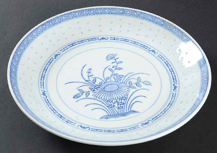 Rice Flower Deep Round Platter by Tienshan-1