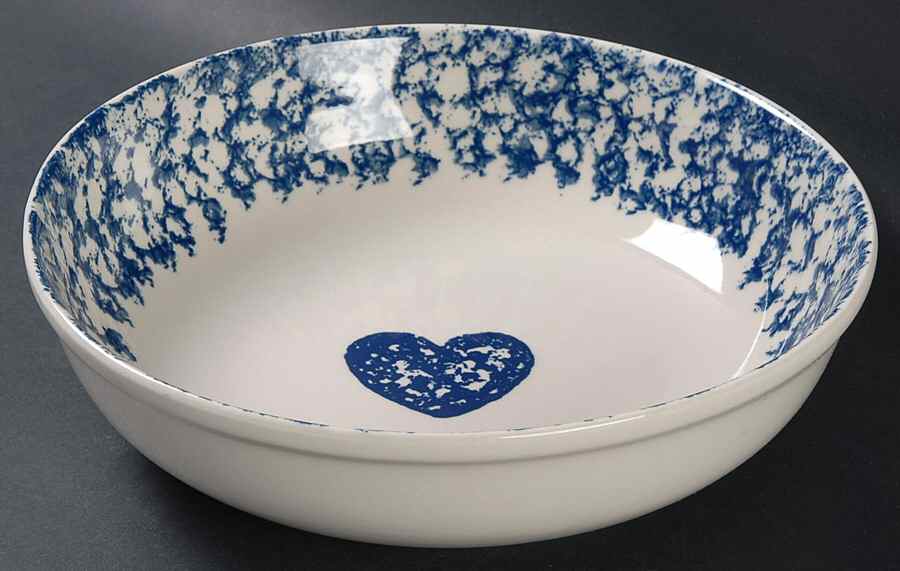 Sponge Blue (Animals or Hearts) 9" Round Vegetable Bowl by Tienshan-1