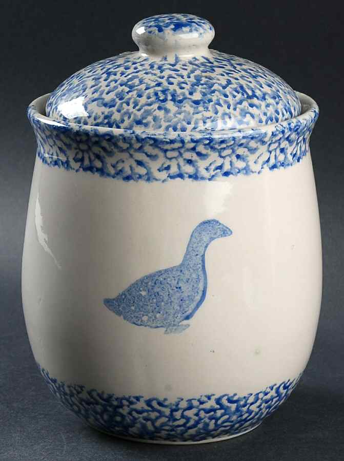 Sponge Blue (Animals or Hearts) Large Canister & Lid by Tienshan-1