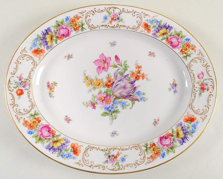 Dresden 14" Oval Serving Platter by Tirschenreuth-1