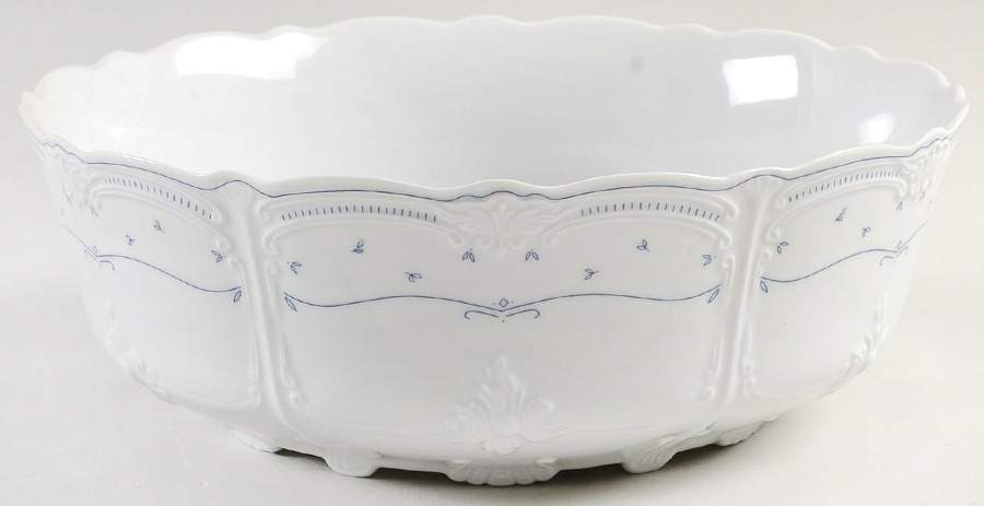 Fleur De Lis Blue 9" Salad Serving Bowl by Tirschenreuth-1