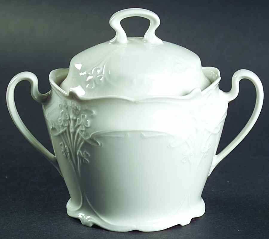 Fortuna White Sugar Bowl & Lid by Tirschenreuth-1