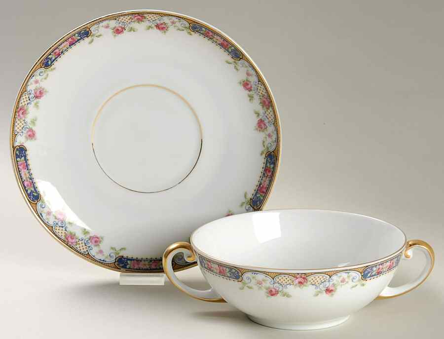 Franklin Flat Cream Soup Bowl & Saucer Set by Tirschenreuth-1