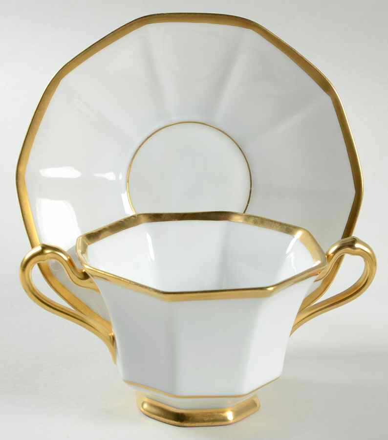 Puritan Footed Bouillon Cup & Saucer by Tirschenreuth-1