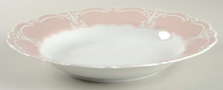 Rose (Pale Pink Color Band) Large Rim Soup Bowl by Tirschenreuth-1
