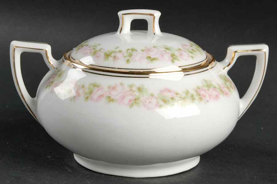 Rosedale Sugar Bowl & Lid by Tirschenreuth-1