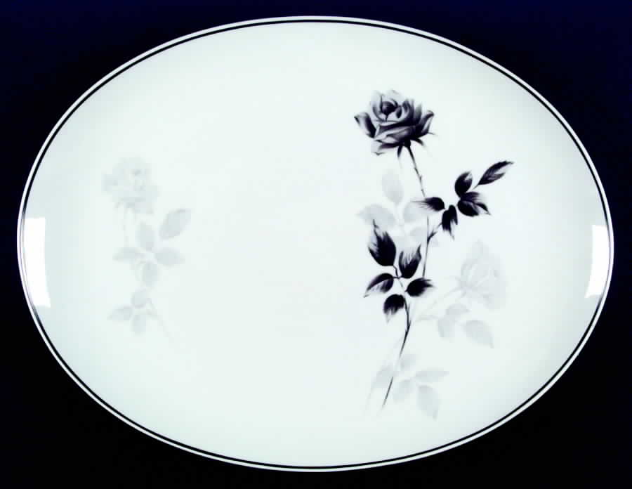 Black Saturn 14" Oval Serving Platter by Taka San-1