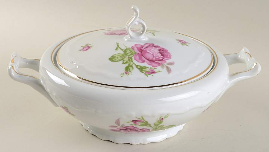 Morning Rose Round Covered Vegetable by Toscany-1