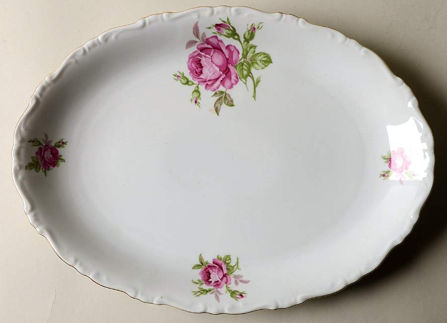 Morning Rose 12" Oval Serving Platter by Toscany-1