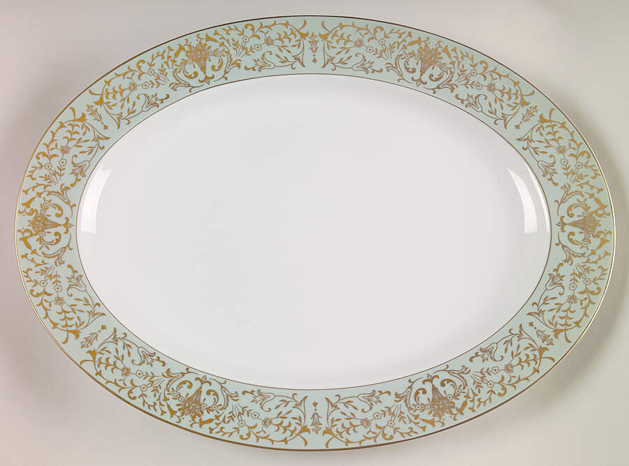 Coronation Green 16" Oval Serving Platter by Tradition-1