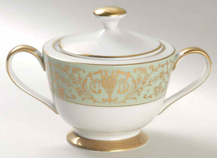 Coronation Green Sugar Bowl & Lid by Tradition-1
