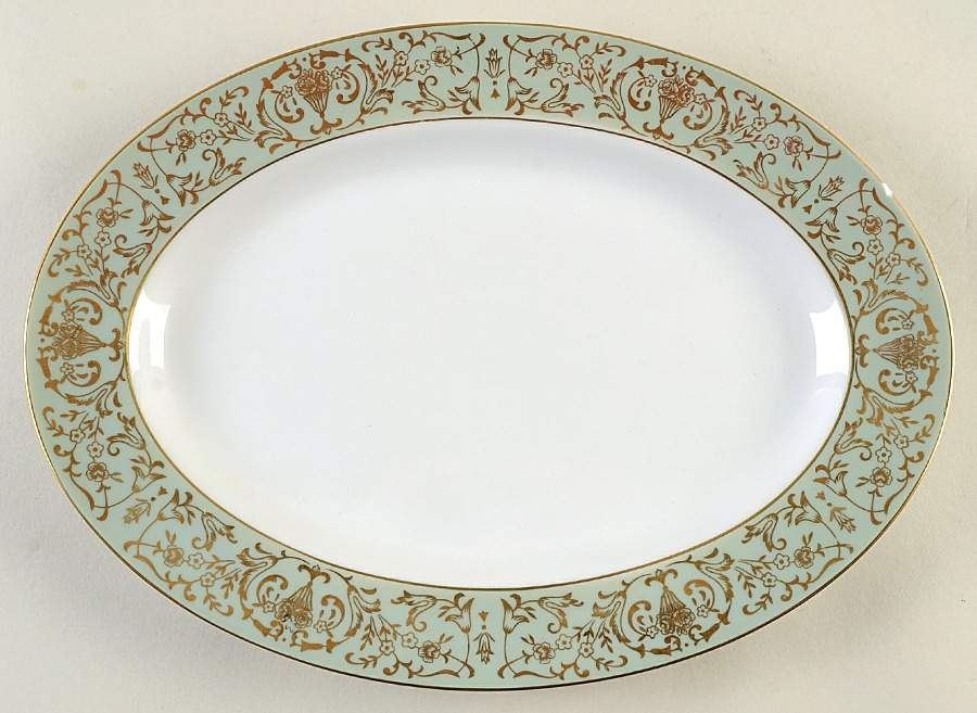 Coronation Green 12" Oval Serving Platter by Tradition-1
