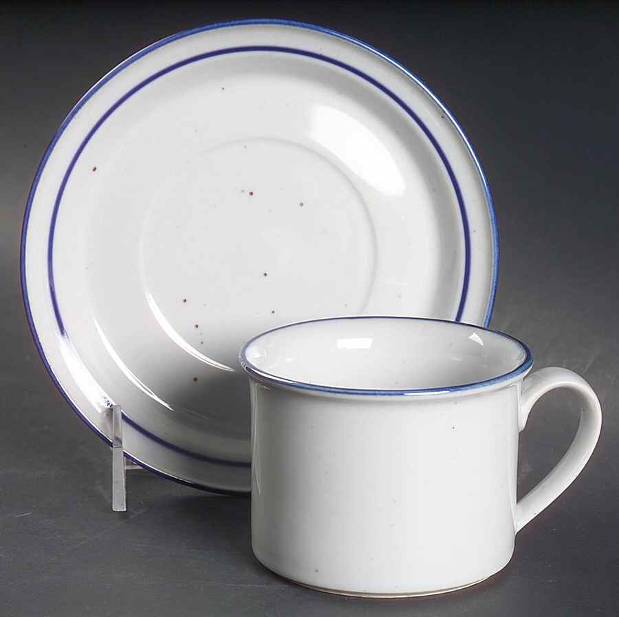 Earthstone Blue Reef Flat Cup & Saucer Set by Trend Pacific-1