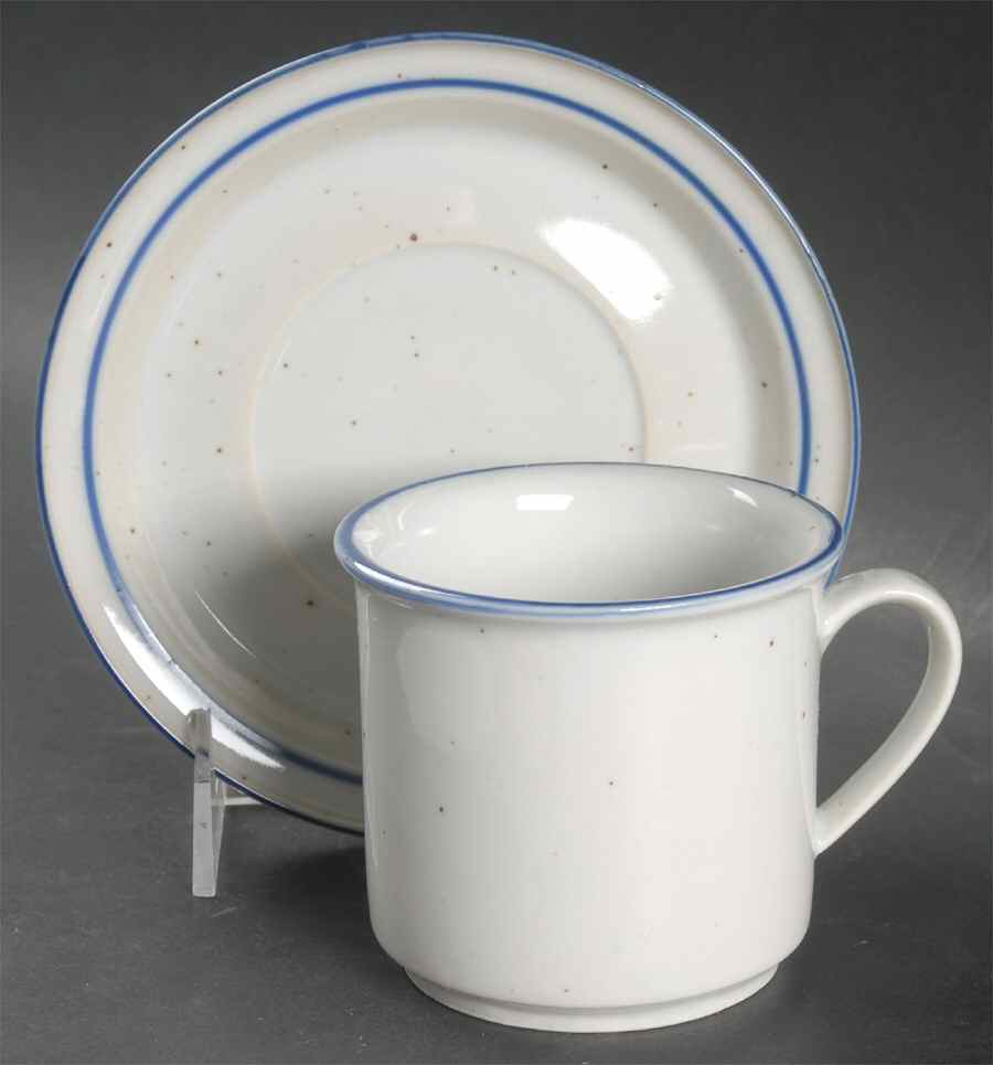 Earthstone Blue Reef Flat Cup & Saucer Set by Trend Pacific-1
