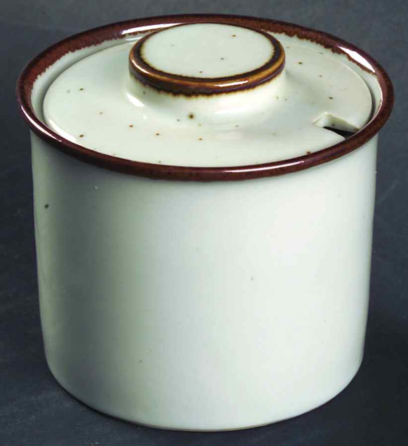 Earthstone Rust Brown Sugar Bowl & Lid by Trend Pacific-1