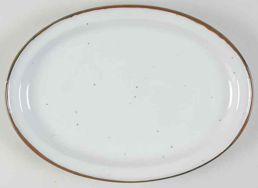 Earthstone Rust Brown 12" Oval Serving Platter by Trend Pacific-1