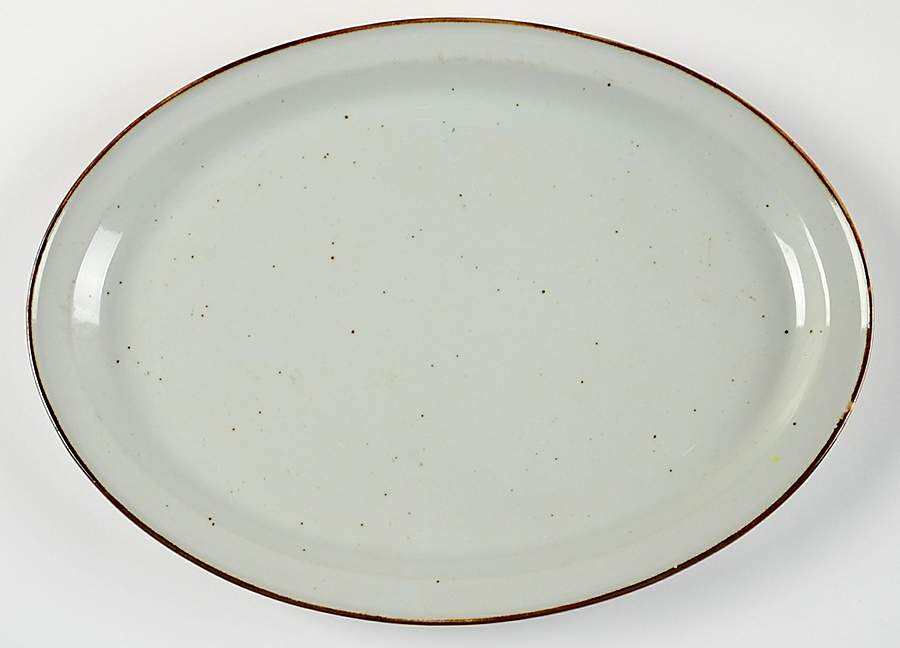 Earthstone Rust Brown 14" Oval Serving Platter by Trend Pacific-1
