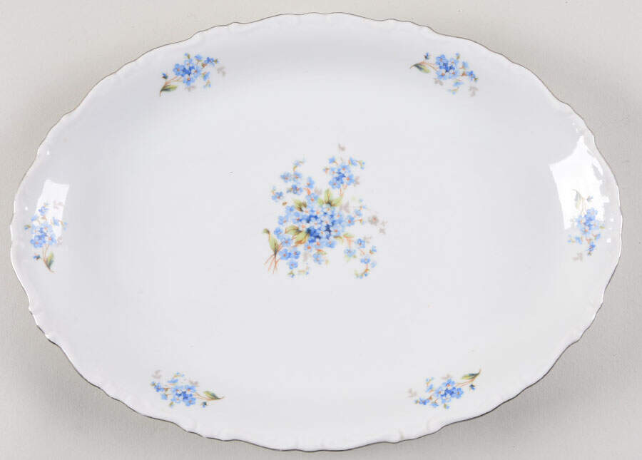 Forget Me Nots 12" Oval Serving Platter by Toscport-1