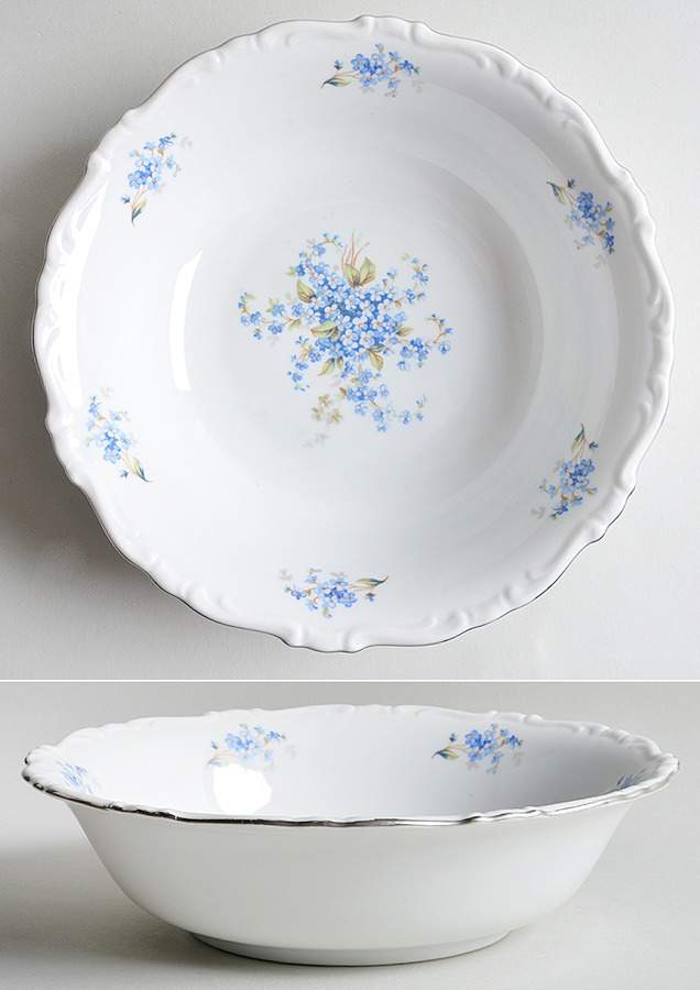 Forget Me Nots 9" Round Vegetable Bowl by Toscport-1