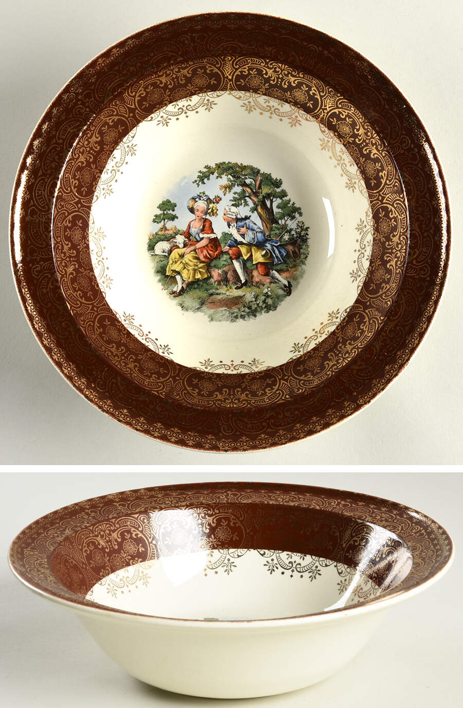 2176 Maroon 8" Round Vegetable Bowl by Taylor, Smith & Taylor (Ts&T)-1