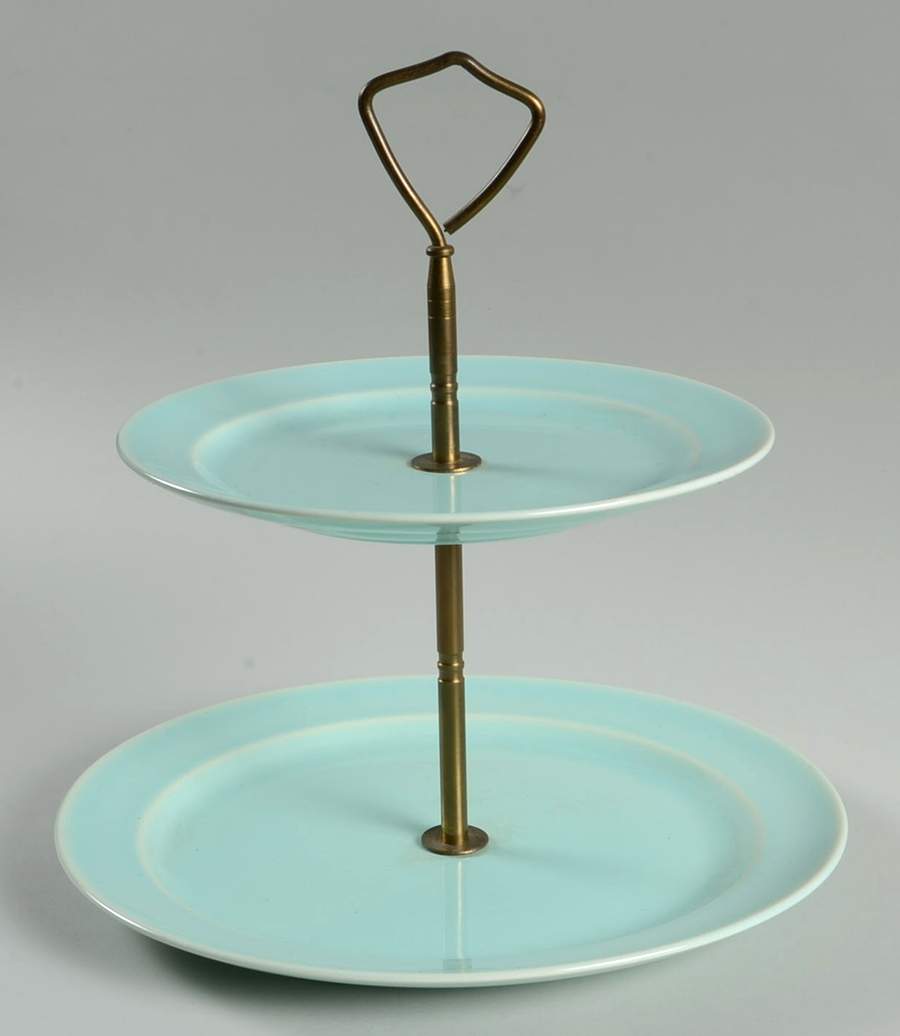 Luray Pastels Surf Green 2-Tiered Serving Tray (Dinner & Luncheon Plates) by Taylor, Smith & Taylor (Ts&T)-1