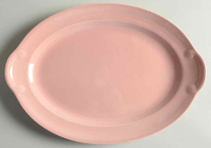 Luray Pastels Sharon Pink 11" Oval Serving Platter by Taylor, Smith & Taylor (Ts&T)-1