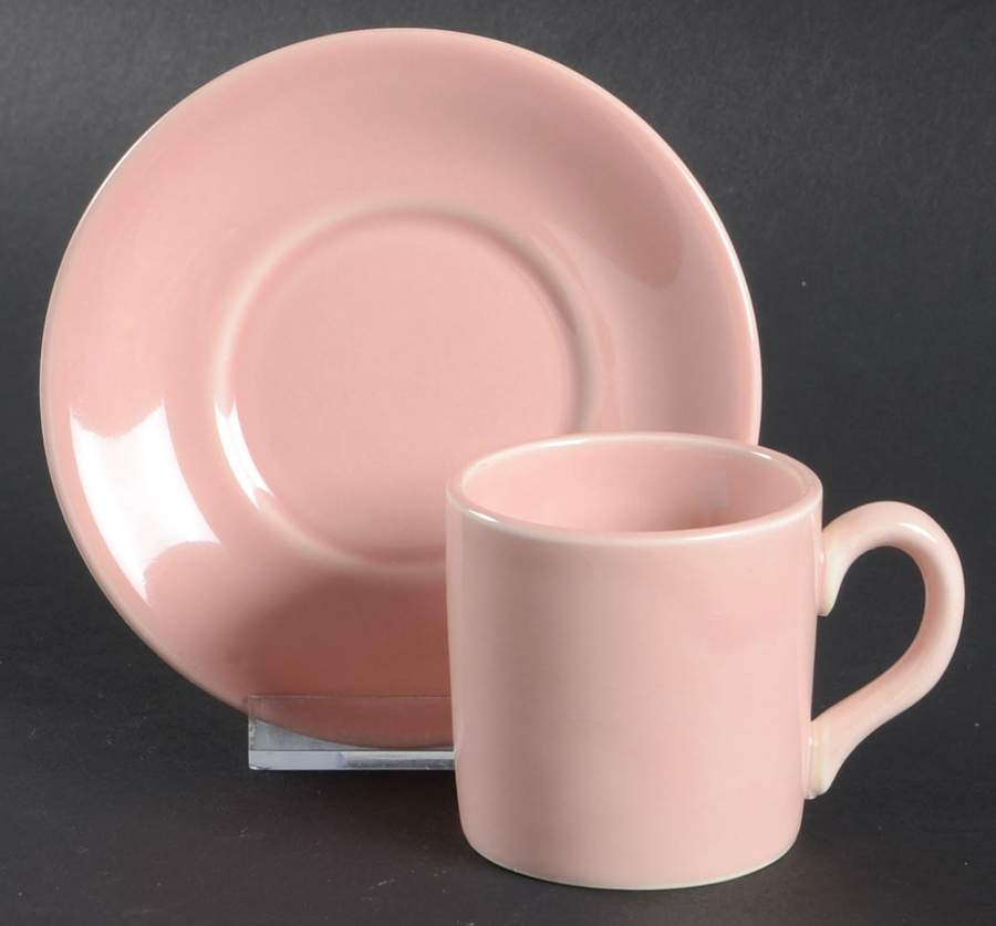 Luray Pastels Sharon Pink Chocolate Cup & Saucer Set by Taylor, Smith & Taylor (Ts&T)-1