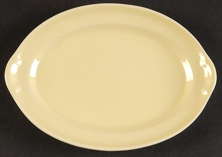 Luray Pastels Persian Cream Yellow 7" Oval Serving Platter by Taylor, Smith & Taylor (Ts&T)-1